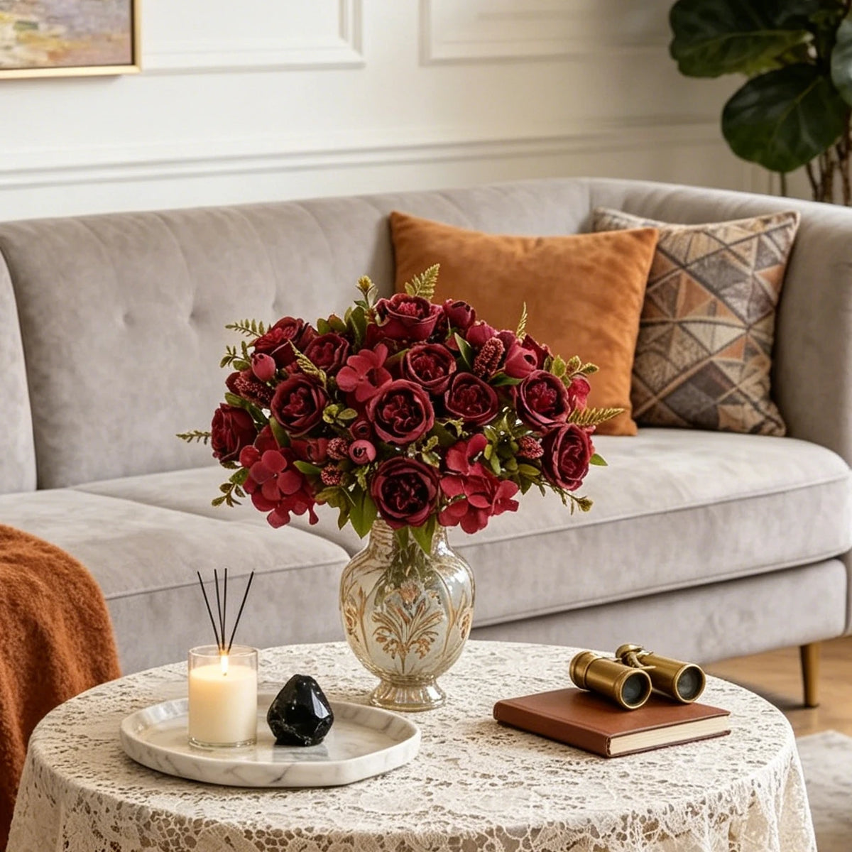 Silk Hydrangea Peony Artificial Flower Bouquet | Wedding & Home Artificial Flower Bouquet Axl