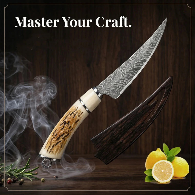 Carbon Steel Bone Removal Knife with Sheath | 10.5" Blade Bone Removal Knife Axl
