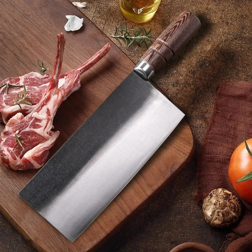 InLeung Chinese Cleaver – Stainless Steel Multi-Purpose Chef Knife Kitchen Cleaver Knife Axl