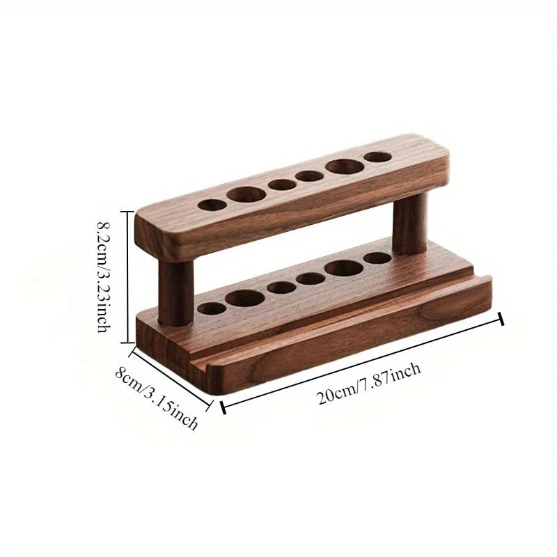 Solid Wood Tea Six Gentlemen Rack | Kung Fu Tea Ceremony Set Tea Ceremony Rack Axl Walnut wood
