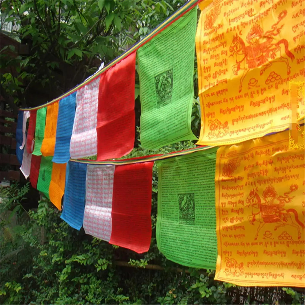 20 Pcs Tibetan Prayer Flags Buddhist Banner 10x6" | Wall Decor Prayer Flag Set Axl