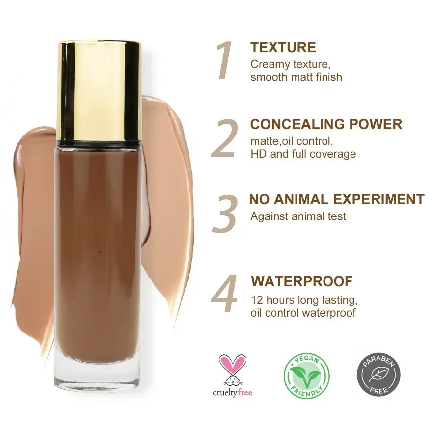 Hydrating Liquid Mineral Foundation – 25 Shades | Private Label Liquid Foundation Axl