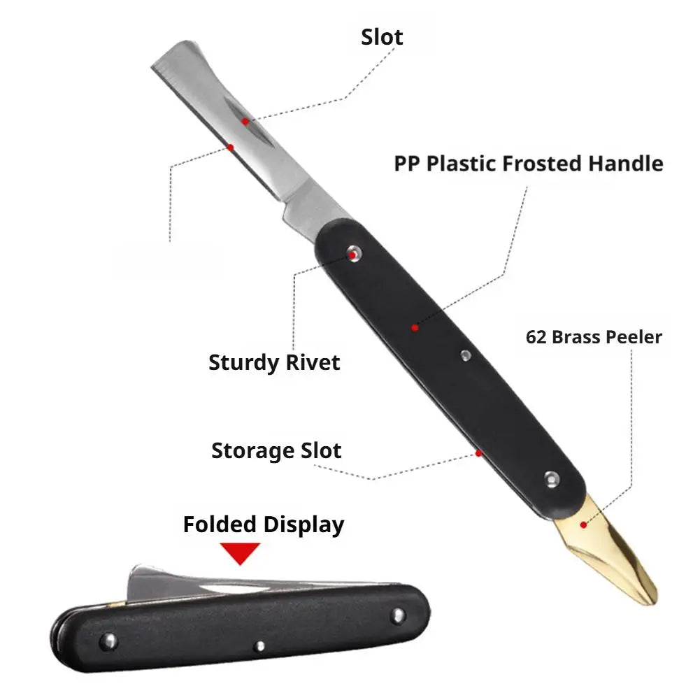 Foldable Grafting Knife – 2-in-1 Stainless Steel Budding Tool Grafting Pruning Knife Axl