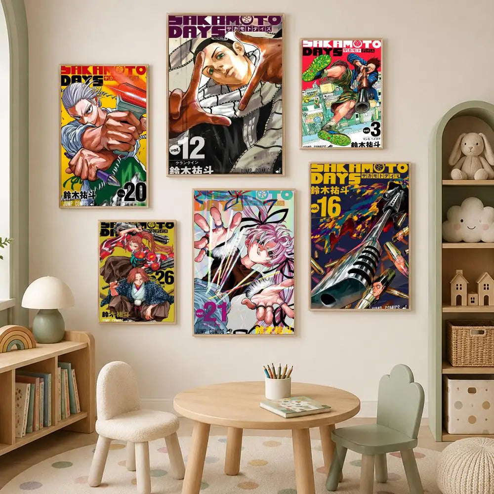Sakamoto Days Manga Poster – Self-Stick HD Waterproof Wall Art Manga Wall Poster Axl