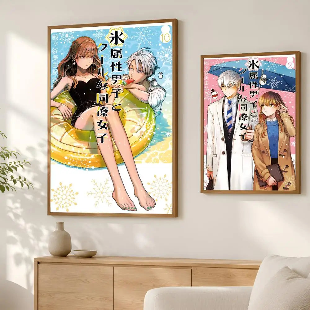 Ice Guy & Cool Girl Anime Poster – Self-Stick HD Wall Art Anime Wall Poster Axl