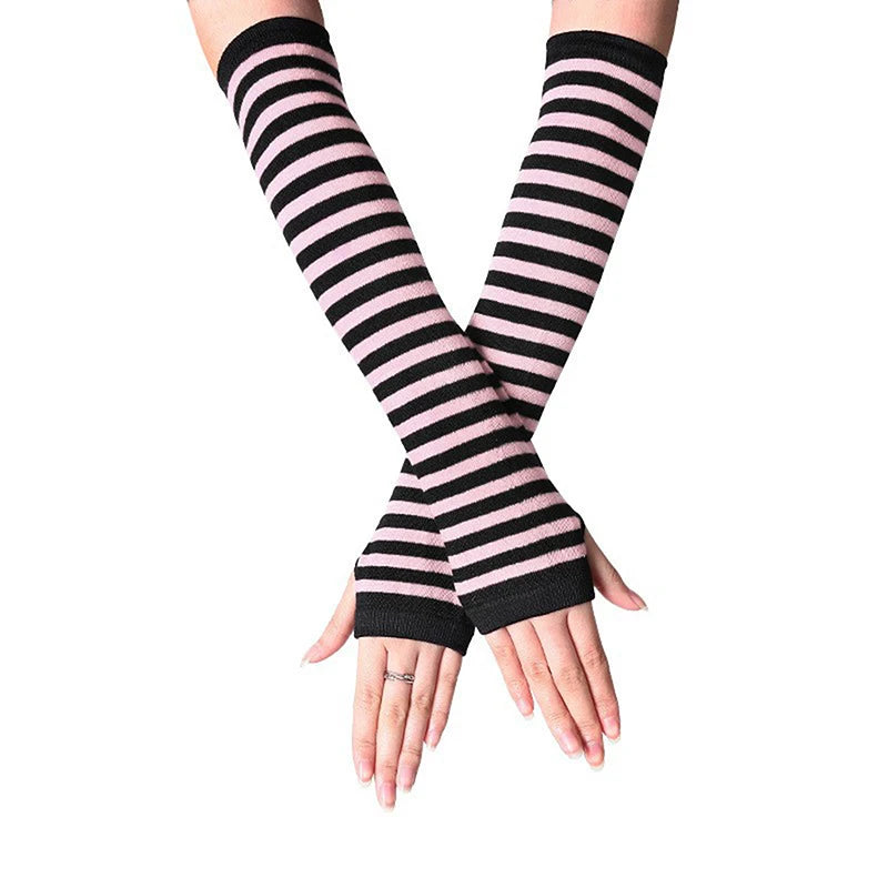 Women's Fingerless Knit Arm Warmers – Long Sleeve Wrist Gloves Fingerless Arm Warmers Axl pink