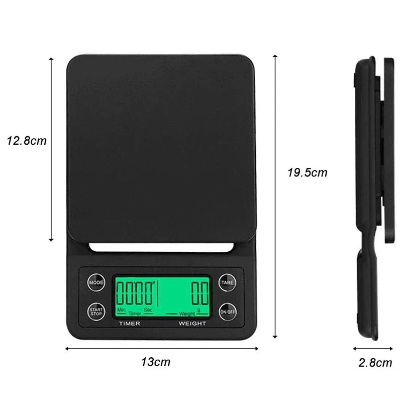 Precision Digital Coffee Scale 3kg with Timer & LCD Display Digital Kitchen Scale Axl