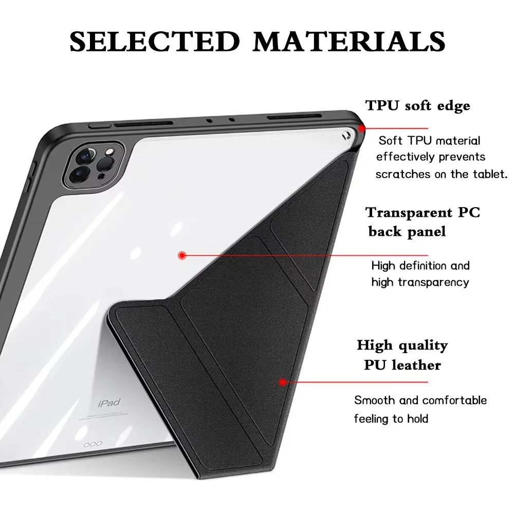Acrylic Clear Y-Fold iPad Case with Stand | Air Pro 6th–10th Gen Tablet Stand Case Axl