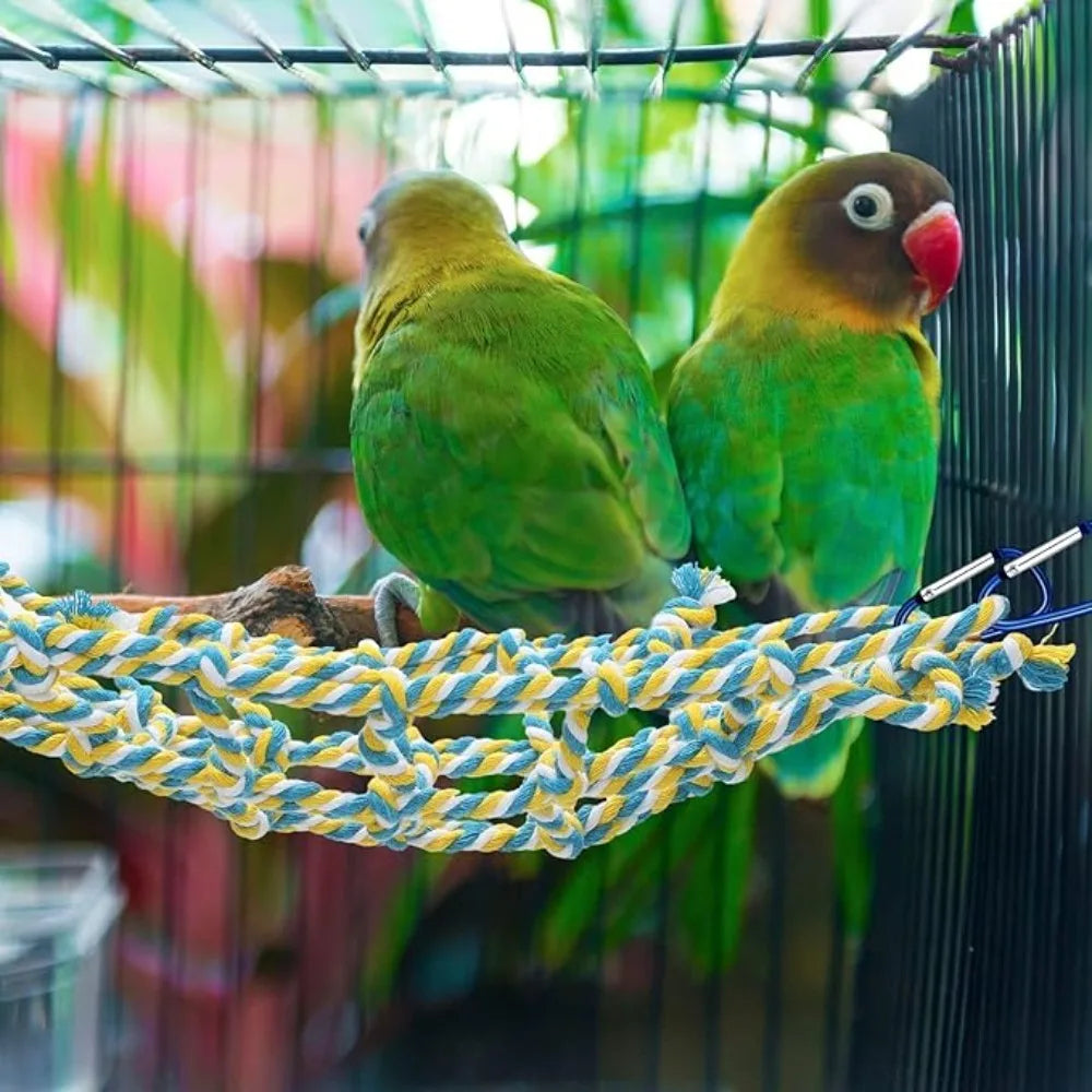 Cotton Rope Pet Hammock Climbing Net for Parrots & Guinea Pigs Pet Hammock Net Axl