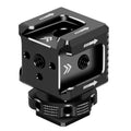 Triple Cold Shoe Mount Adapter for DSLR Camera Cage Rig Camera Cage Accessory Axl black-1pcs