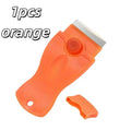 Stainless Steel Wall Scraper – Self-Adhesive Remover with Cover Surface Scraper Tool Axl 1pcs orange