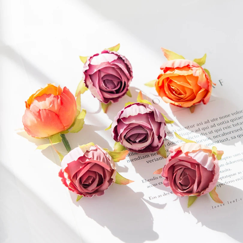 Silk Rose Tea Bud Artificial Flowers – 30 or 100 Pack Artificial Silk Flowers Axl