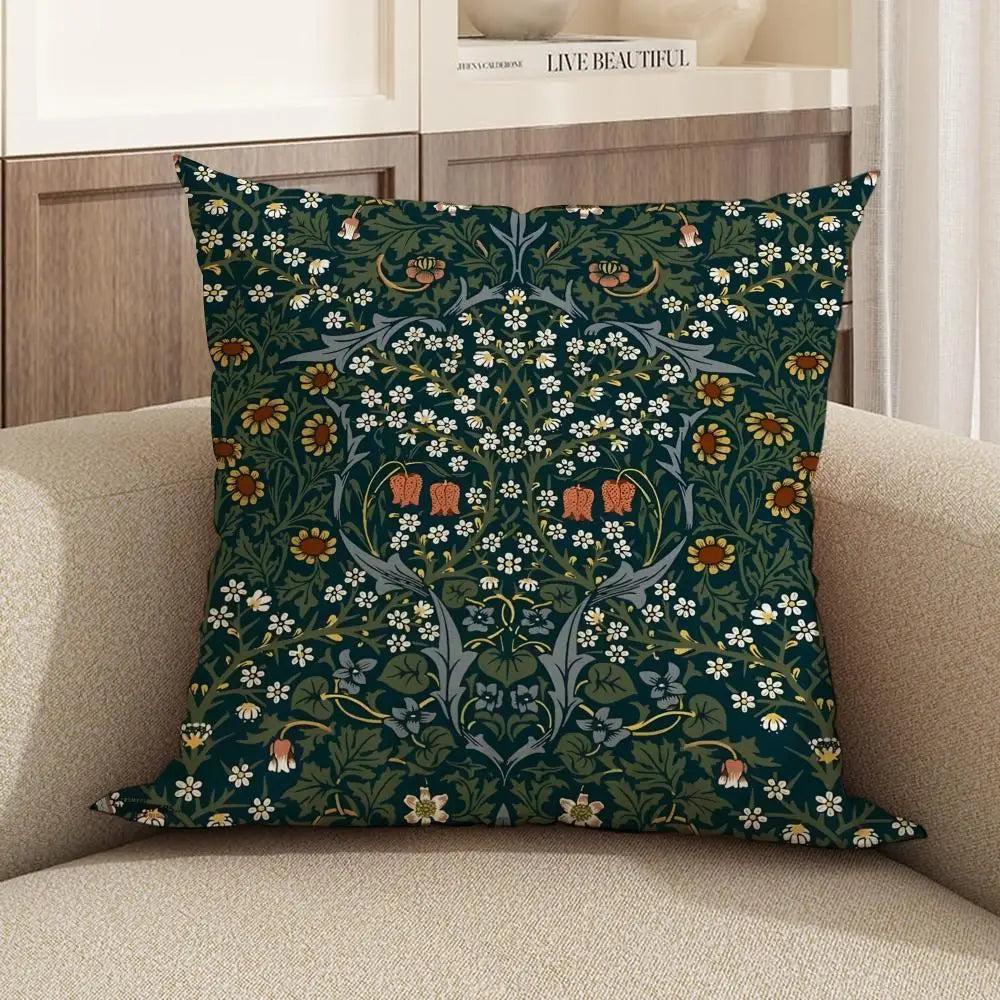 William Morris Linen Cushion Cover – Sofa, Bed & Chair Décor Linen Cushion Cover Axl White9 45X45cm