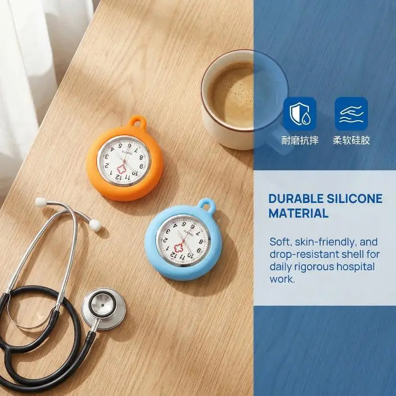 Silicone Nurse Fob Watch – Colourful Lapel Clip Pocket Watch Nurse Fob Watch Axl