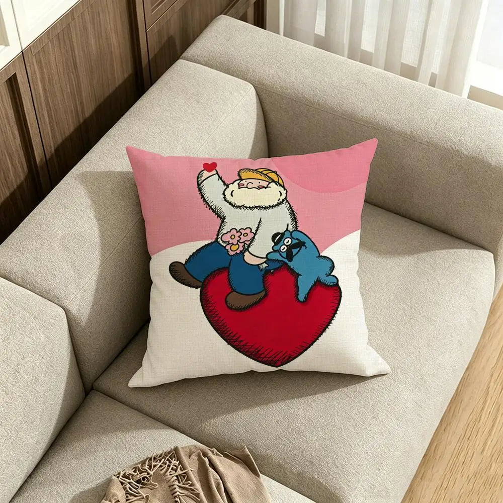 Cartoon Linen Cushion Cover – Sofa, Bed & Chair Décor Linen Cushion Cover Axl