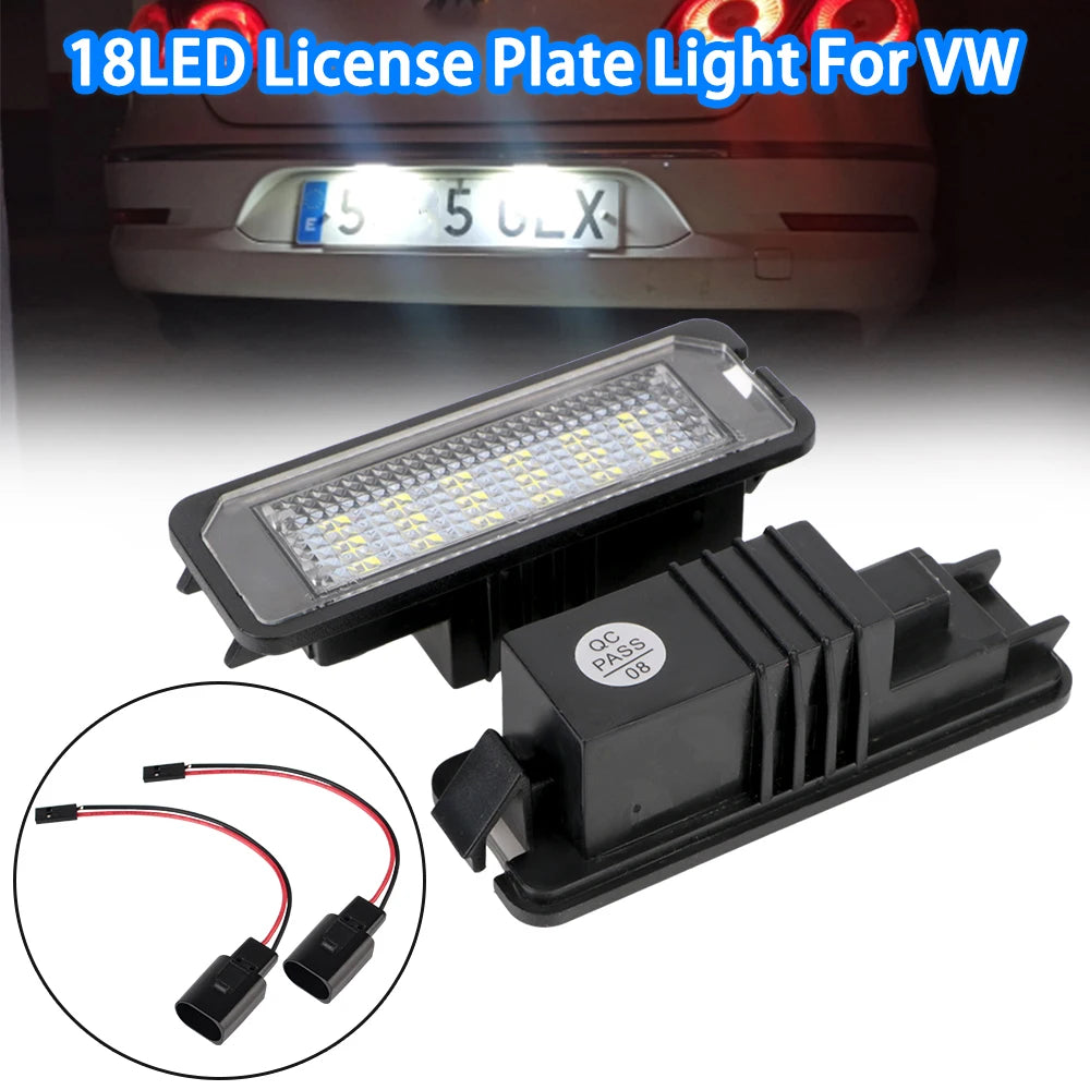VW Golf Passat Polo 18SMD LED License Plate Lights 6500K – 2Pcs LED License Plate Lights Axl