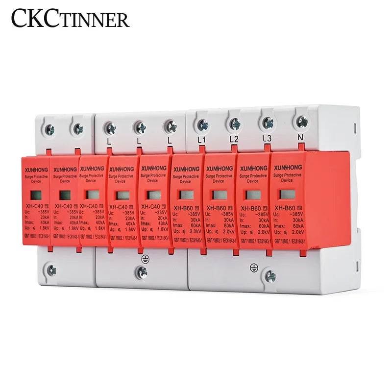 AC SPD Surge Protective Device 1–4 Pole 275V 385V 20–60KA Surge Protective Device Axl