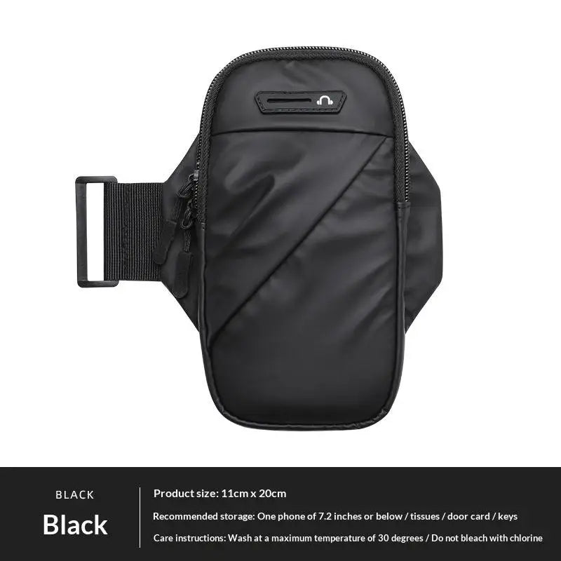Waterproof Running Armband Phone Holder with Headphone Jack Sports Armband Pouch Axl Black