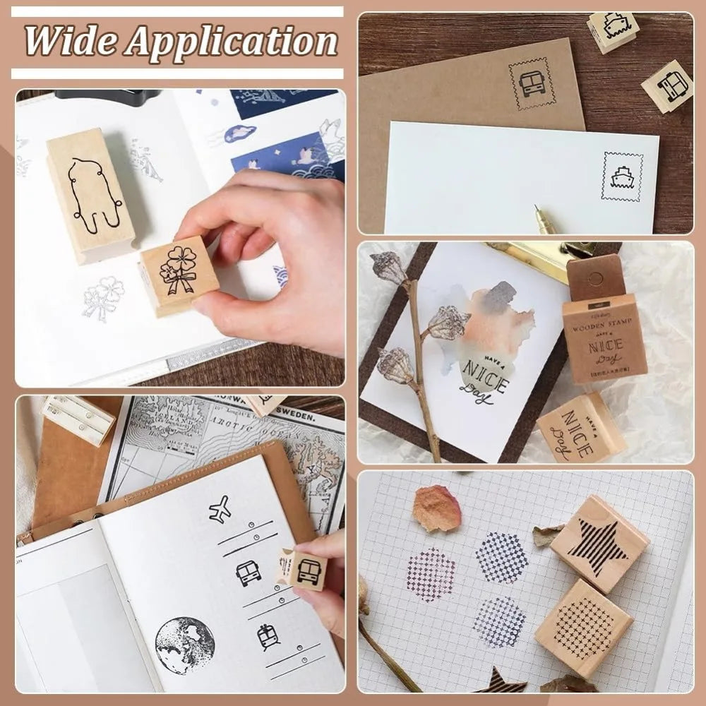 20-Pc Blank Rubber Stamp Set – Beechwood Mounts & Engraving Sheet Stamp Making Kit Axl