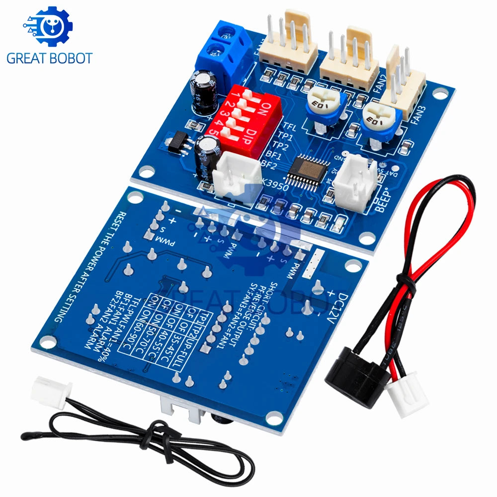 DC 12V PWM Fan Speed Controller Module – Buzzer Alarm & NTC Fan Speed Controller Axl