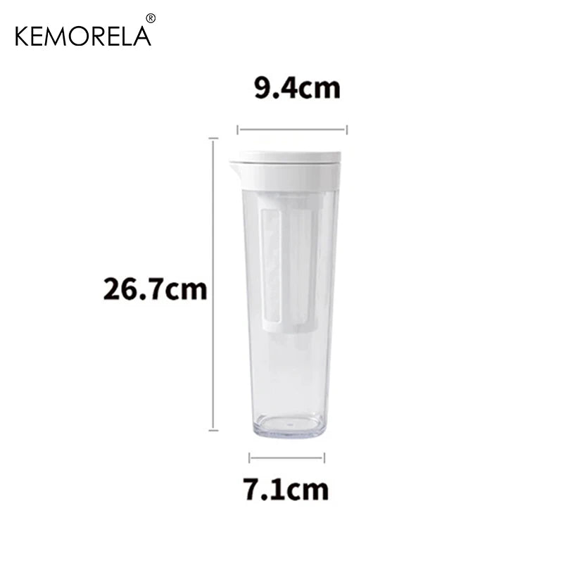 KEMORELA 1100ml Cold Brew Coffee Pot & Fruit Tea Bottle Cold Brew Coffee Pot Axl White