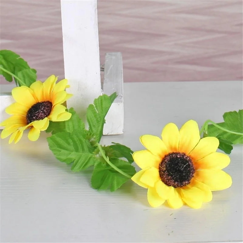 Artificial Sunflower Garland 260cm – Silk Floral Vine Decor Artificial Flower Garland Axl