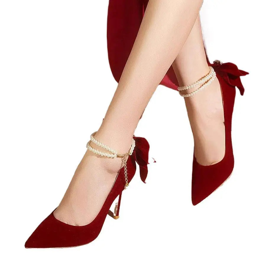 Women's Stiletto Pumps – Bowknot Wedding Shoes Pointed Toe Stiletto Pumps Axl