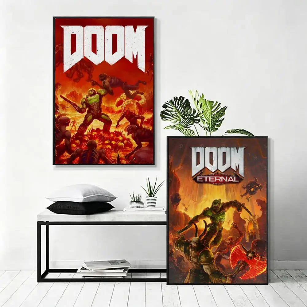 DOOM Eternal HD Game Poster – Waterproof Wall Art Decor Wall Art Poster Axl