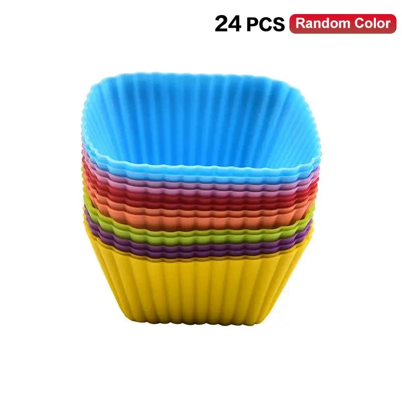 Silicone Bento Lunch Box Dividers 12/24 Pcs – Kids Cups Bento Box Dividers Axl Square 24PCS