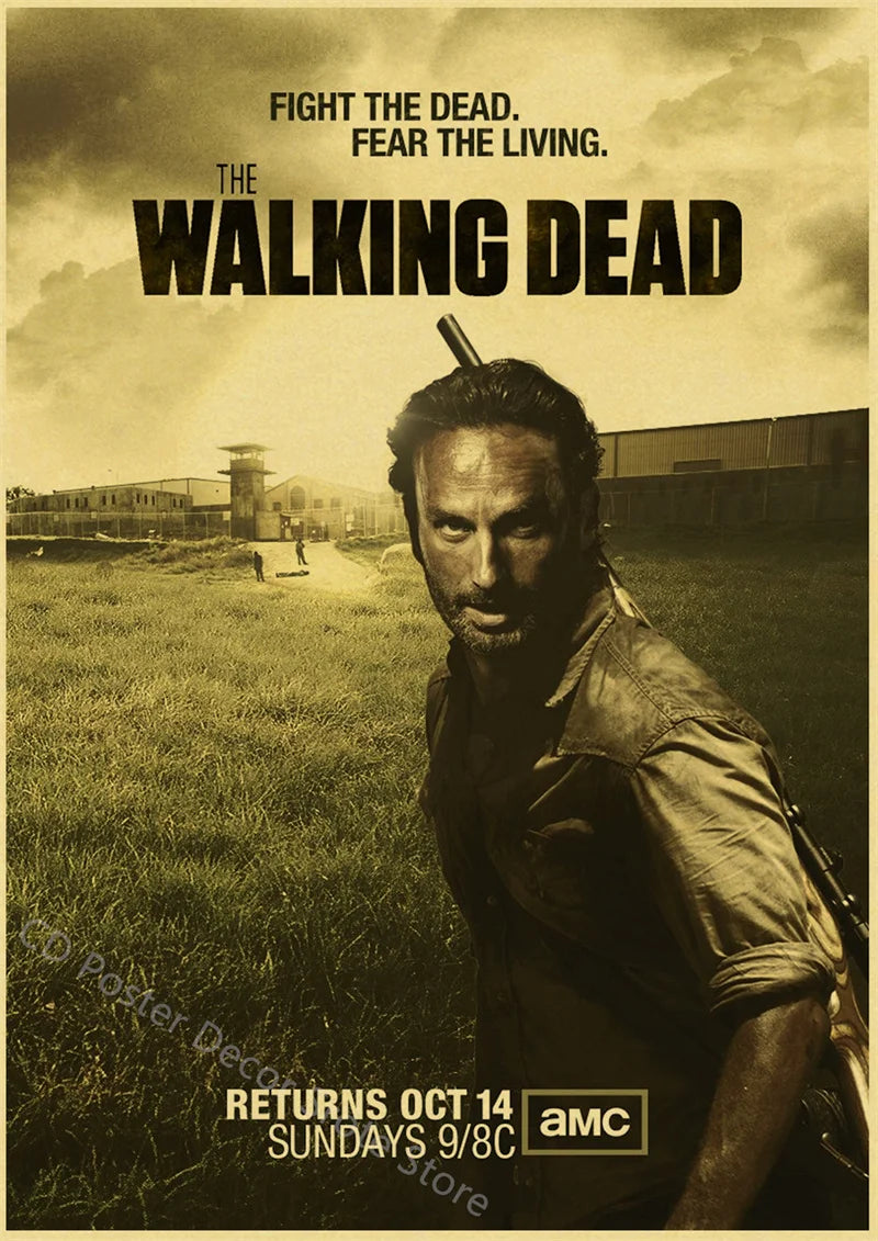 Walking Dead Retro Vintage Poster | Wall Art Print A3/A4 Wall Art Poster Axl 21 A4