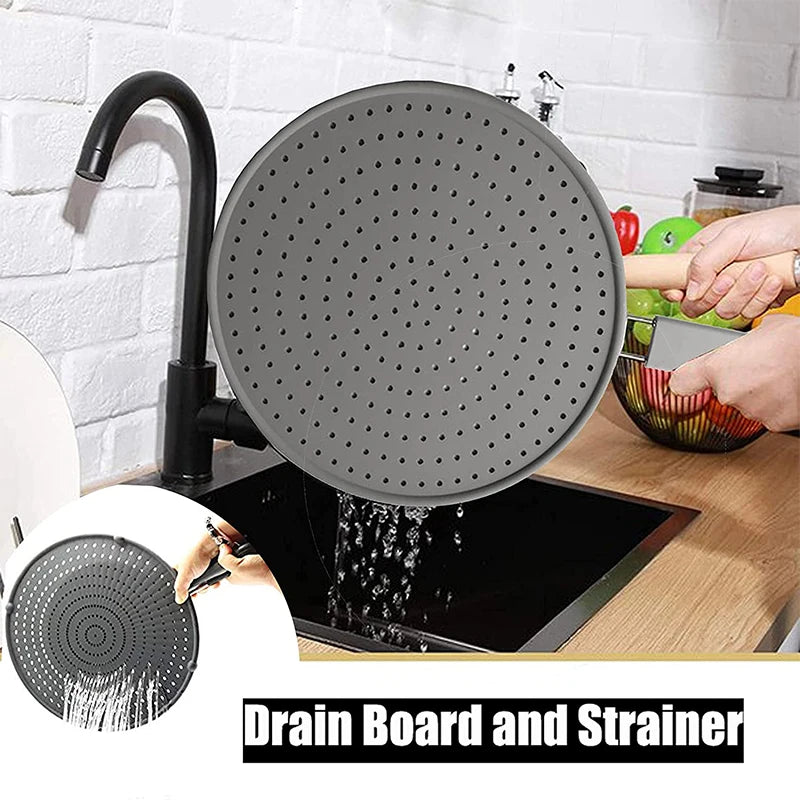 Silicone Splatter Screen with Handle – Oil Splash Guard & Pan Lid Kitchen Splatter Screen Axl