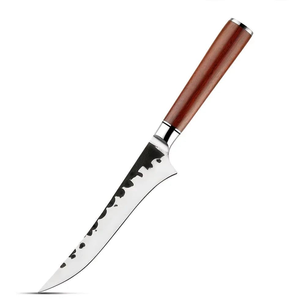 Hand Forged Boning Knife – Hammered Steel & Rosewood Handle Boning Knife Axl knife