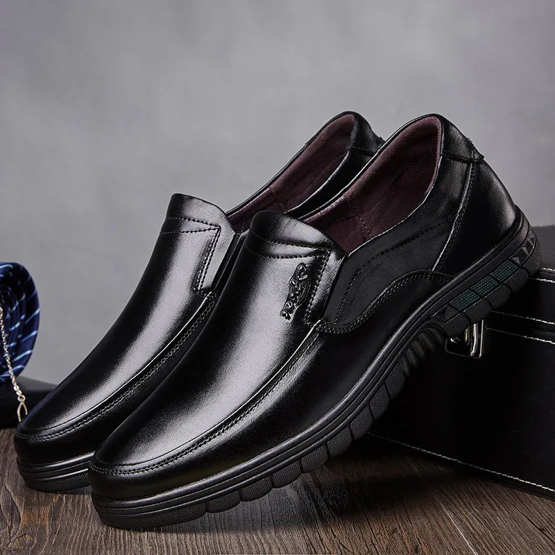 Men's Leather Slip-On Loafers – Breathable Retro Driving Shoes Men's Loafers Axl