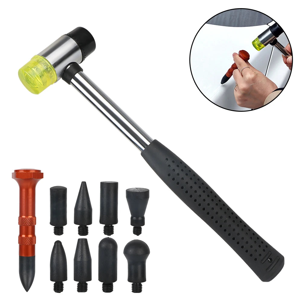 Paintless Dent Repair Kit – Tap Down Pen, Hammer & 8 Tips Dent Repair Tool Axl