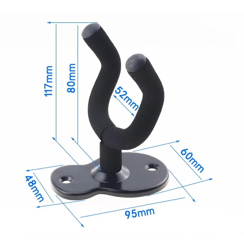 Metal Guitar Wall Hanger Hook – Non-Slip Mount for Guitar & Ukulele Guitar Wall Hanger Axl