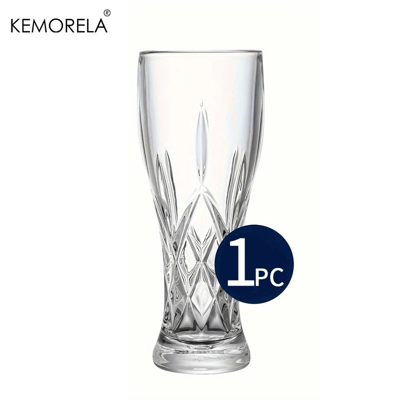 KEMORELA 400ml Glass Beer Mugs – 1 or 2 Pack | Party Drinkware Glass Beer Mug Axl 1PCS 400ML