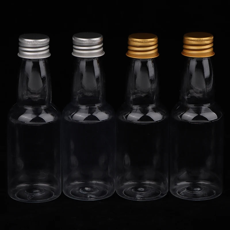 10-Pack 50ml Mini Clear PET Refillable Bottles Leak-Proof Lids Mini Refillable Bottles Axl