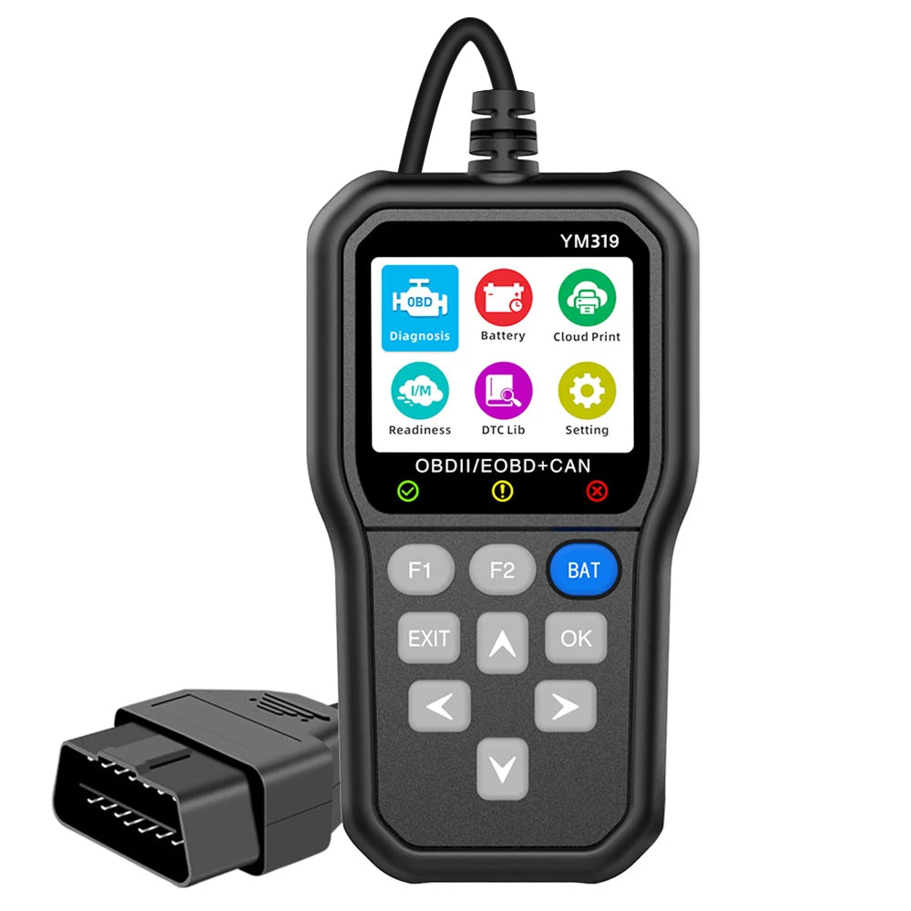 OBD2 Code Reader & Scanner – Multi-Language Car Diagnostic Tool OBD2 Diagnostic Scanner Axl YM319 Black