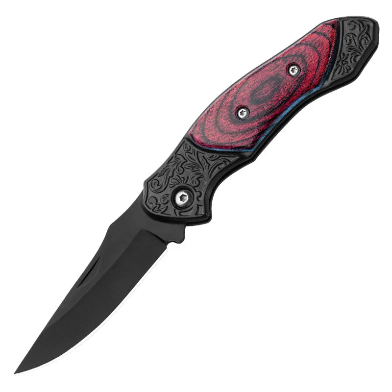 Portable Mini Folding Knife – Stainless Steel Camping EDC Folding Pocket Knife Axl red