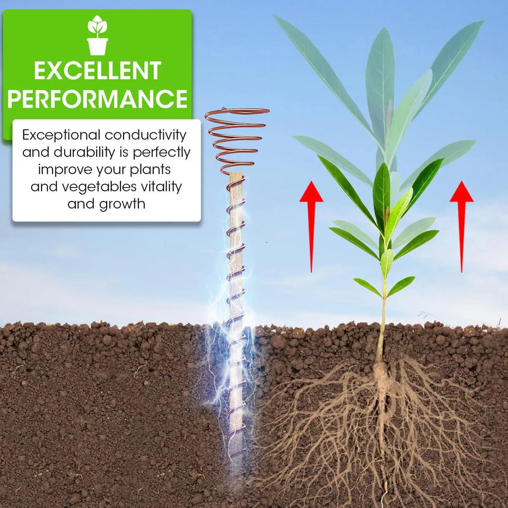 6-Pack Copper Coil Garden Stakes – Electroculture Plant Support Garden Plant Stakes Axl