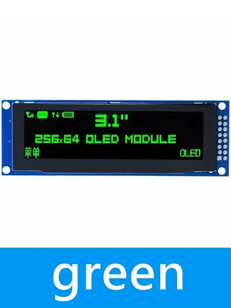 3.12" OLED Display 256×64 Graphic Module – SSD1322 SPI OLED Display Module Axl green