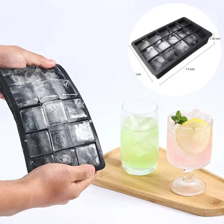 15-Grid Food Grade Silicone Ice Cube Tray – Easy Release Silicone Ice Tray Axl