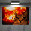 Funny Silly Cat Flag – Indoor & Outdoor Wall Art Banner Decorative Wall Flag Axl White1 60x90cm