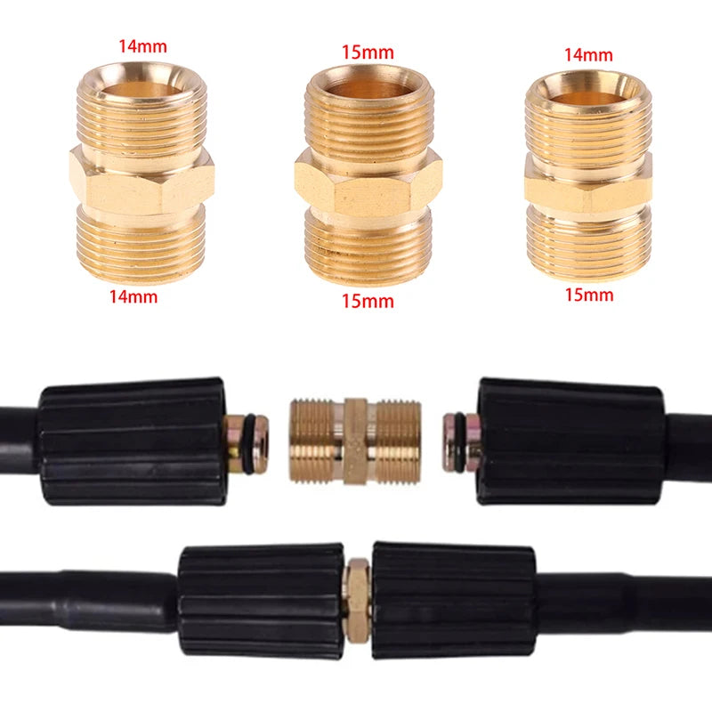 Brass M22 Pressure Washer Hose Connector Adapter 14mm 15mm Hose Connector Adapter Axl