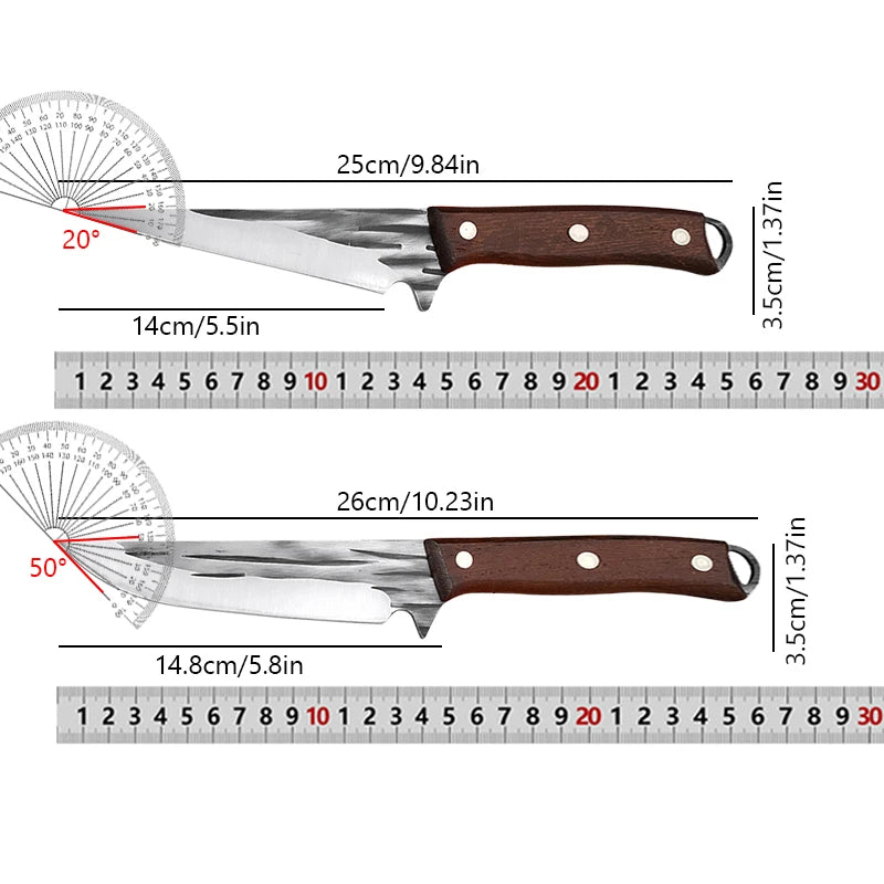 Stainless Steel Boning Knife with Wood Handle & Sheath Boning Knife Axl