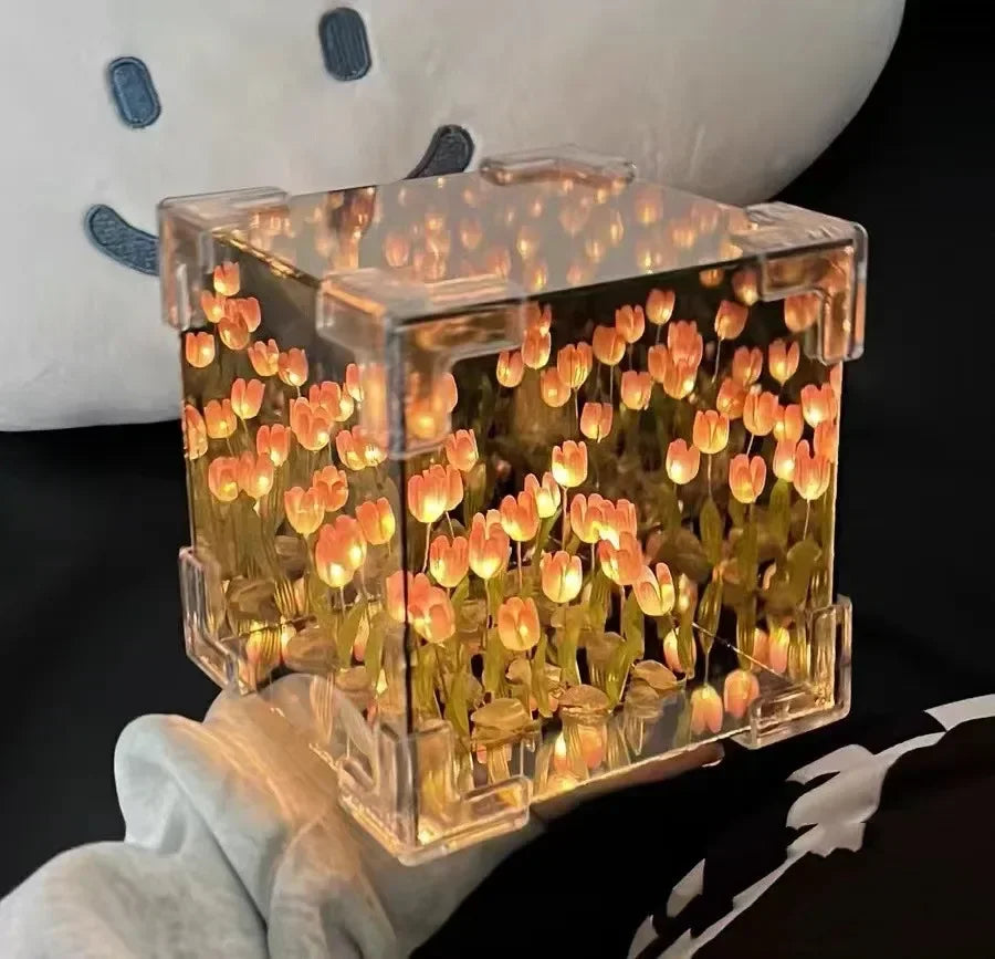DIY Tulip 3D Night Lamp Kit – Flower Cube LED Gift Set DIY Night Lamp Kit Axl Pink