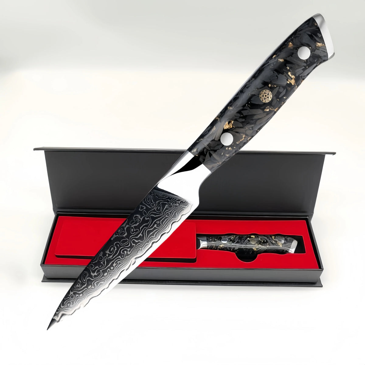 3.5" Damascus Steel Paring Knife – VG10 Core & Carbon Fiber Damascus Paring Knife Axl 3.5 inch fruit knife China Mainland