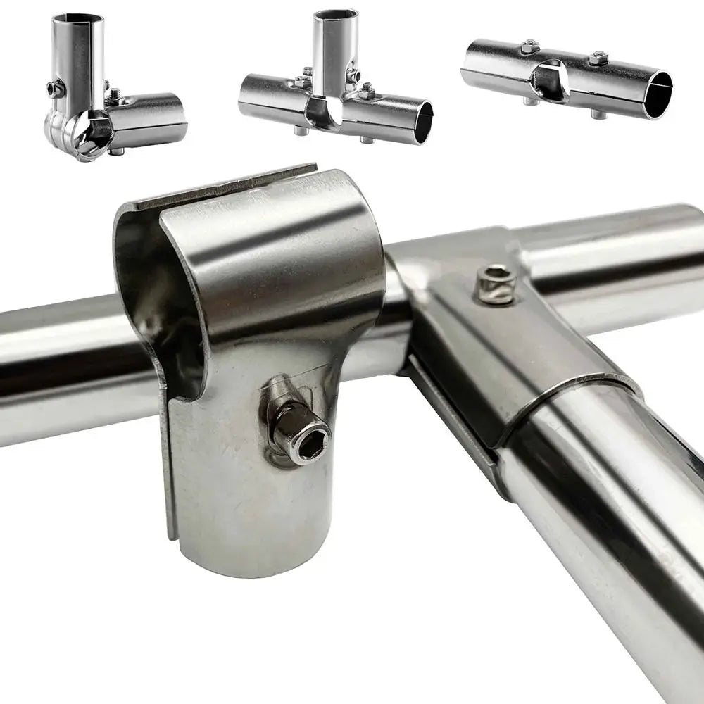25mm Stainless Steel Round Pipe Joint Tube Connector Clamp Pipe Joint Connector Axl