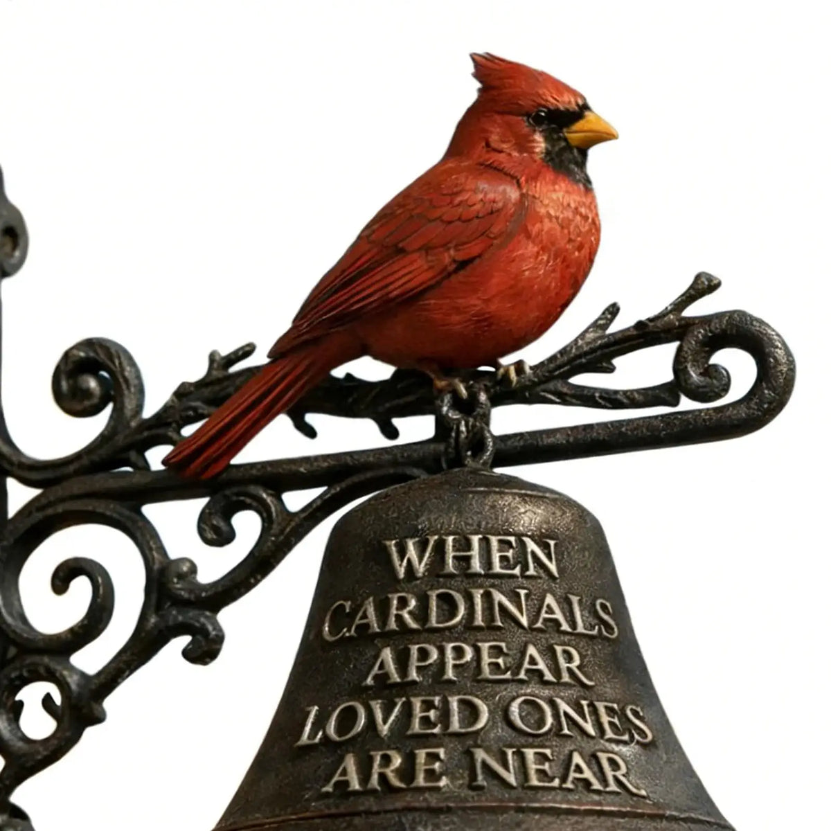 Red Bird Outdoor Dinner Bell – Farmhouse Garden Decor Garden Dinner Bell Axl