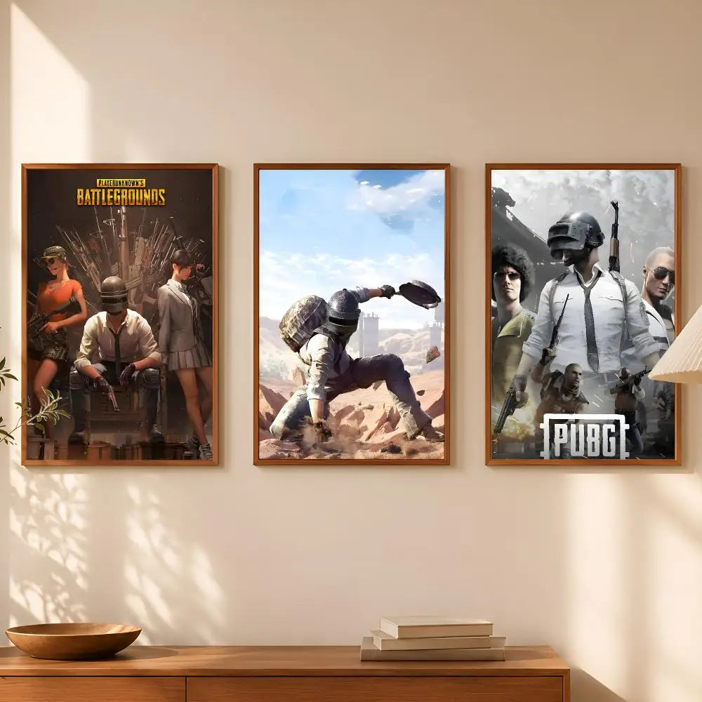 PUBG Battlegrounds HD Wall Poster | Self-Stick Waterproof Art Gaming Wall Poster Axl